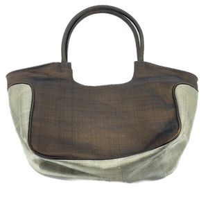 Silk Brown and Bronze Two Tone Top Handle Hand Shoulder Bag